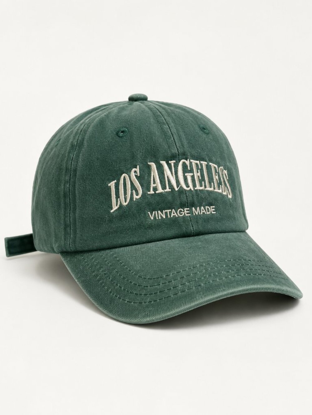 Los Angeles Vintage Washed Green Embroidered Adjustable Baseball Cap
